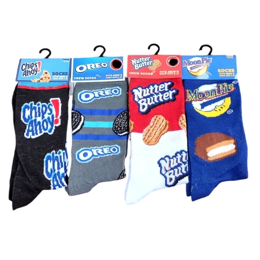 Oreo, Nutter Butter, Chips Ahoy, & Moon Pie Socks